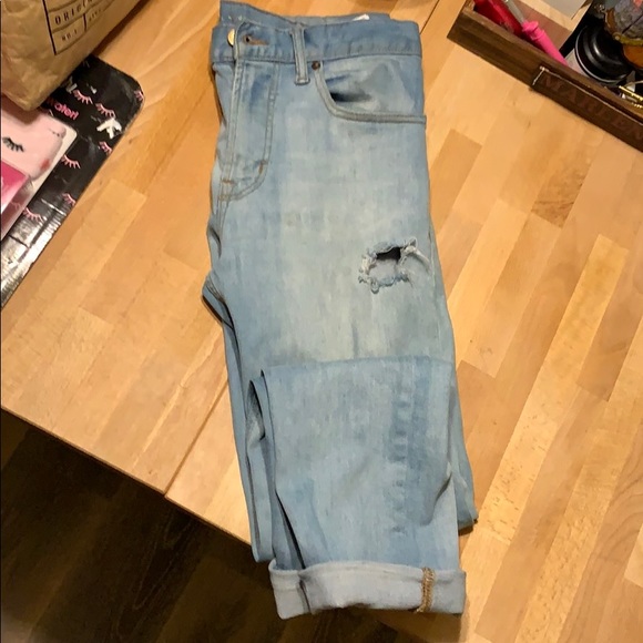 Distressed light denim jeans - Picture 1 of 4